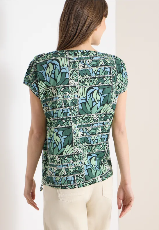 Kurzarm Shirt mit Patchwork-Print günstig online kaufen