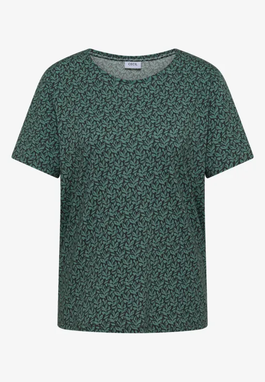 Thumbnail - Cecil Damen Basic T-Shirts im 2er-Pack in Grün, Gr: 3XL