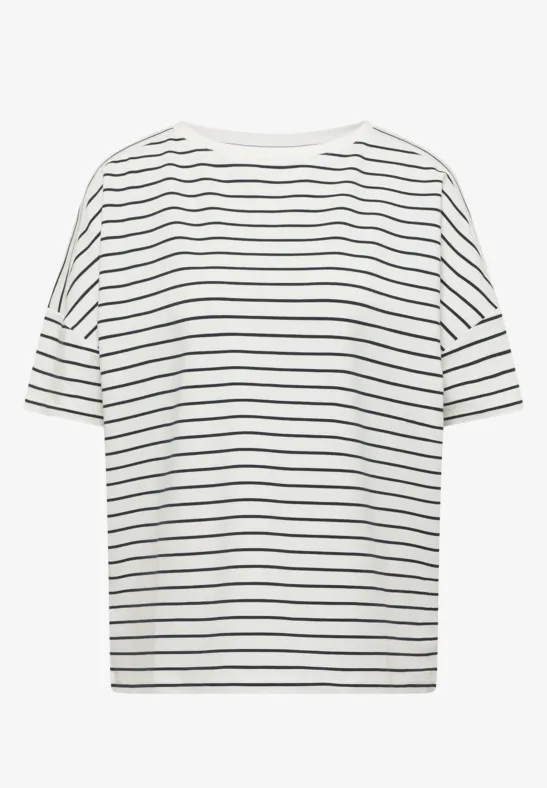 Thumbnail - Cecil Damen T-Shirt mit Boatneck und Streifen in Blau, Gr: L