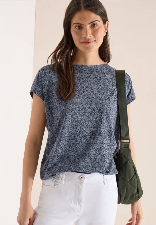 Shirt im Ausbrenner-Look mit Boatneck günstig online kaufen