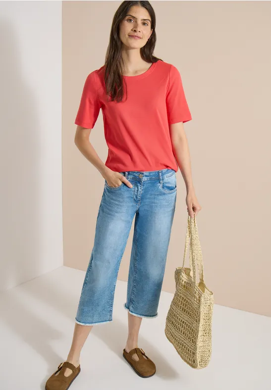 Basic Shirt met geribde textuur