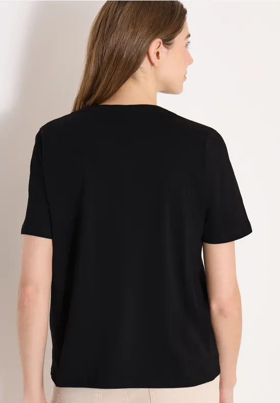 CECIL Kurzarm Shirt mit Split Neck günstig online kaufen