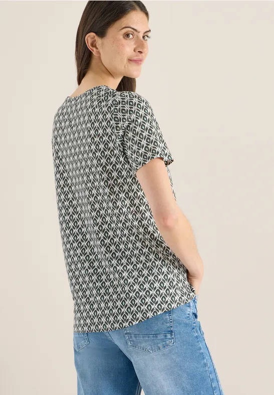 Basic T-Shirt mit Minimal Print günstig online kaufen