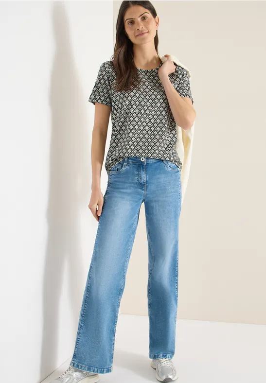 Basic T-Shirt mit Minimal Print günstig online kaufen