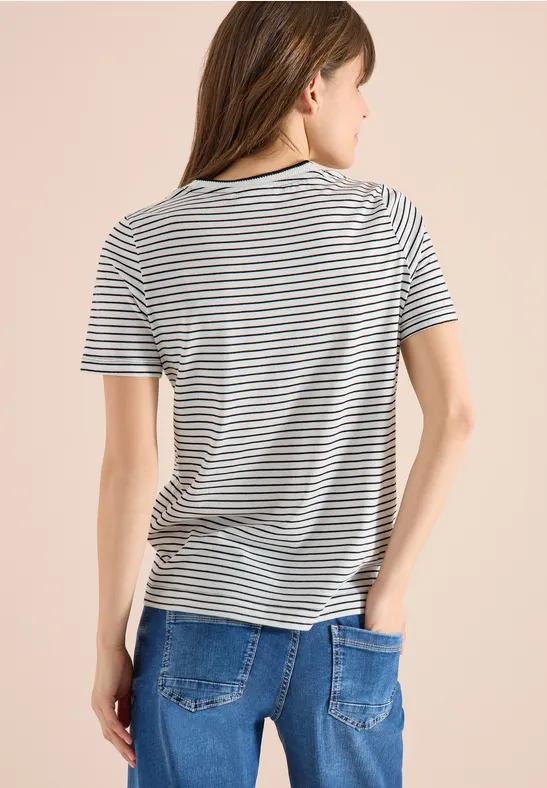 CECIL Kurzarm Shirt mit Rundhals und Streifen günstig online kaufen