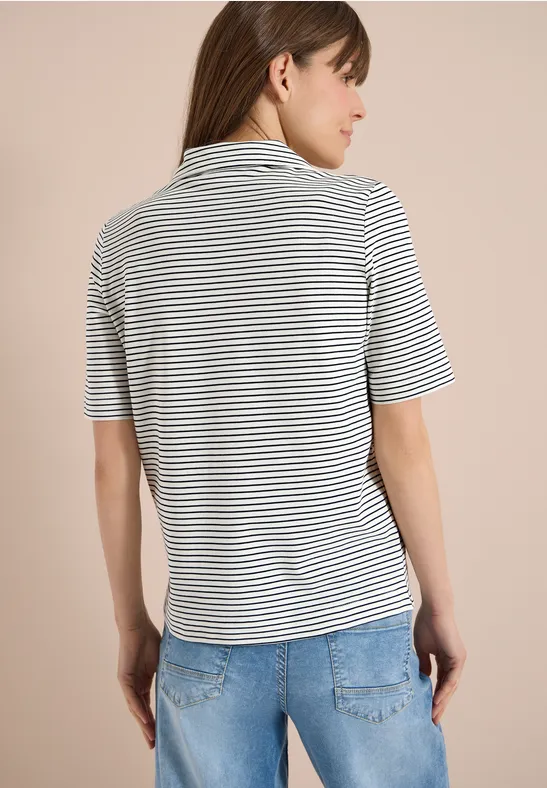 CECIL Kurzarm Poloshirt mit Streifen günstig online kaufen