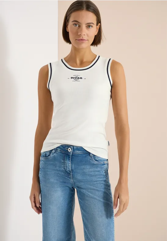 CECIL Top mit Rundhals und Kontrastdetails günstig online kaufen