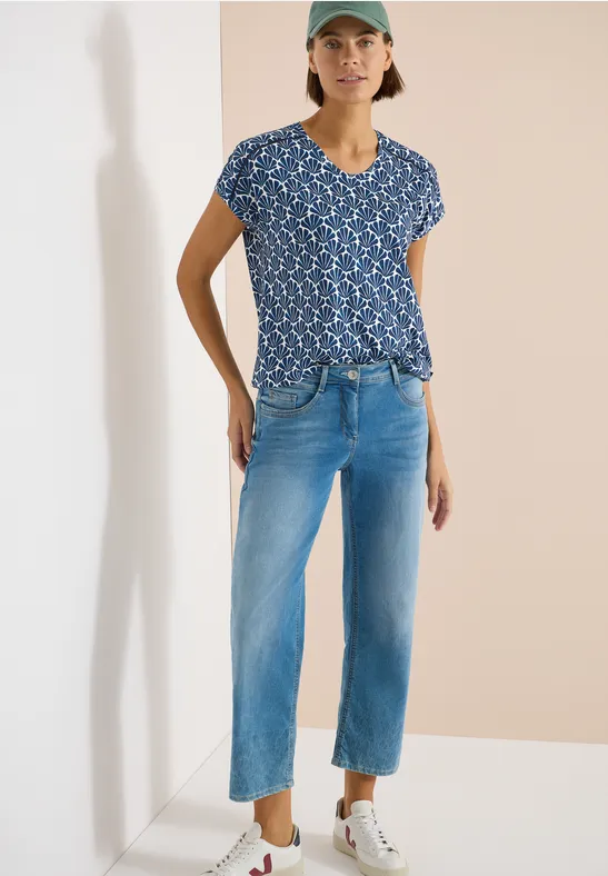 CECIL Kurzarm Shirt mit Spitzendetail günstig online kaufen