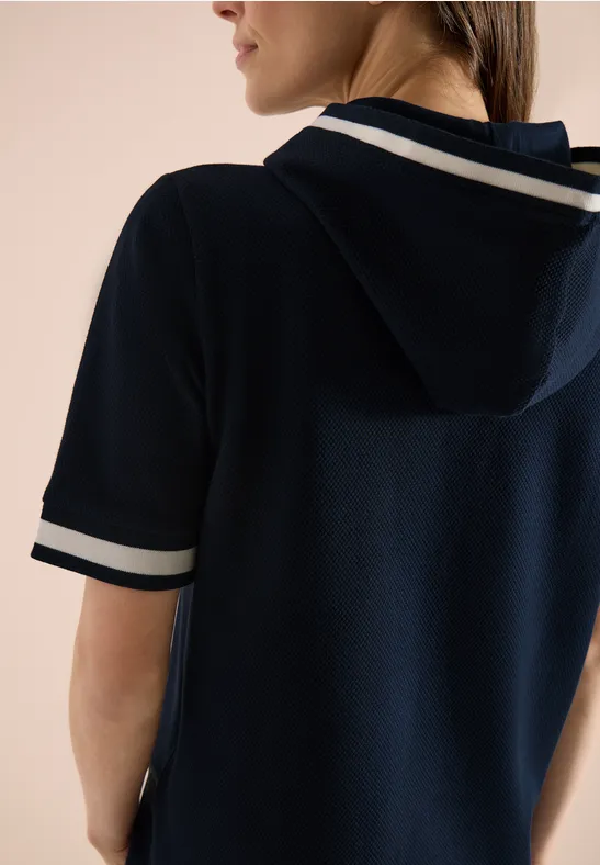 cecil Hoodie Shirt Rippdetails Blau