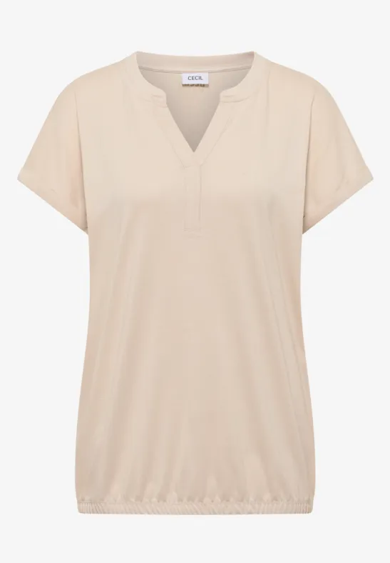Thumbnail - Cecil Damen Shirt mit Split Neck im Tunika-Look in Beige, Gr: L