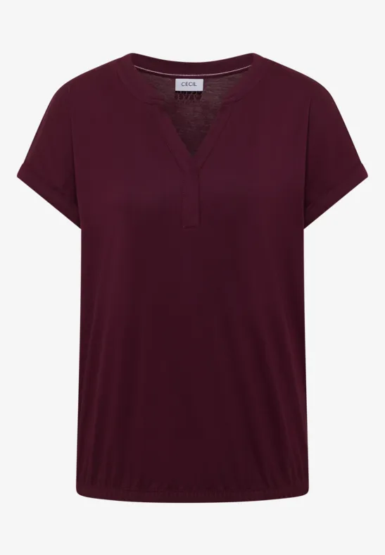 Thumbnail - Cecil Damen Shirt mit Split Neck im Tunika-Look in Rot, Gr: L