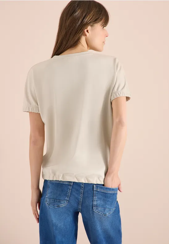 CECIL T-Shirt mit Rundhals und Raffung günstig online kaufen