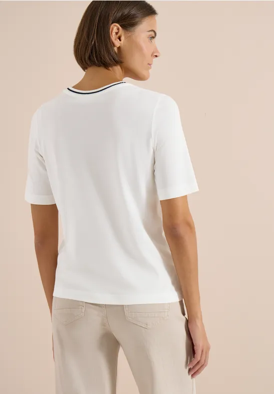 CECIL T-Shirt mit Rippdetails günstig online kaufen