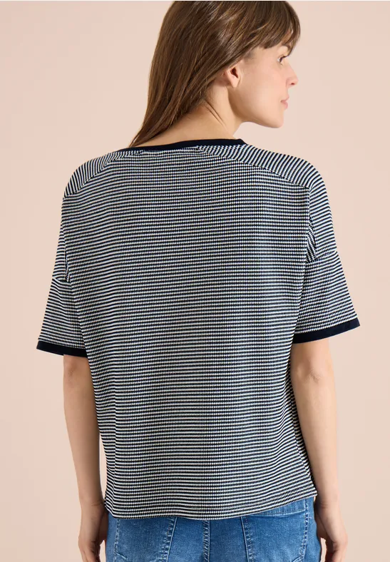 CECIL Shirt mit Boatneck und Struktur günstig online kaufen