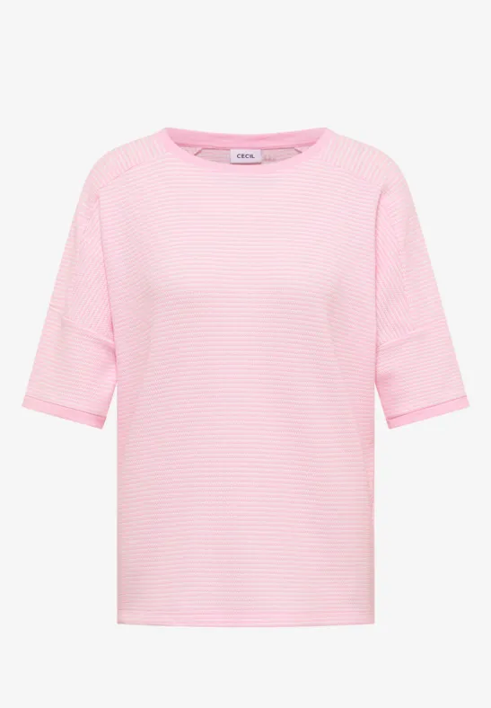 Thumbnail - Cecil Damen Shirt mit Boatneck und Struktur in Rosa, Gr: M