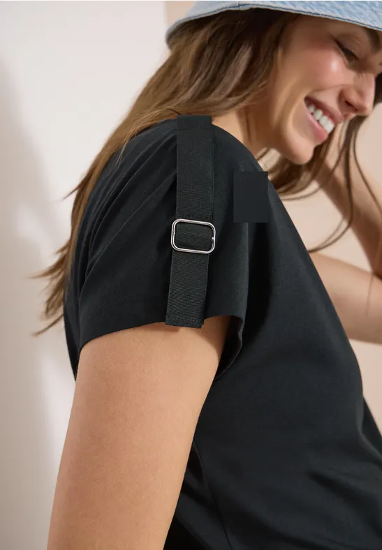 Kurzarm Shirt mit Schnallendetail