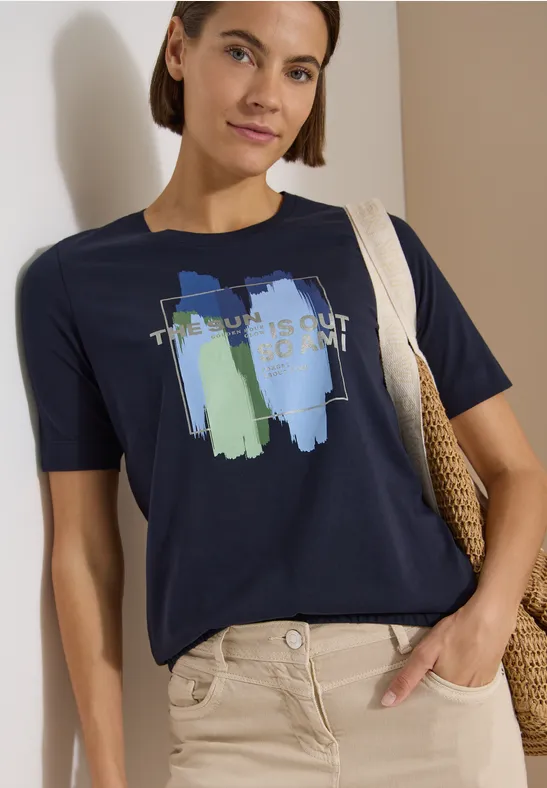 T-Shirt mit Rundhals und Frontprint
