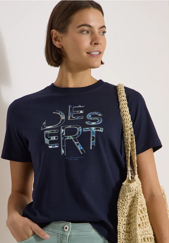 T-Shirt mit Rundhals und Frontprint