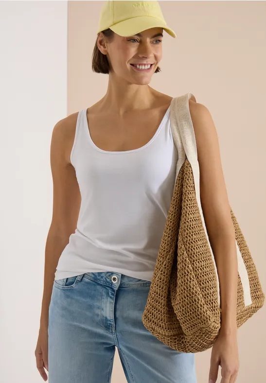 Longtop mit Rundhals in Unifarbe
