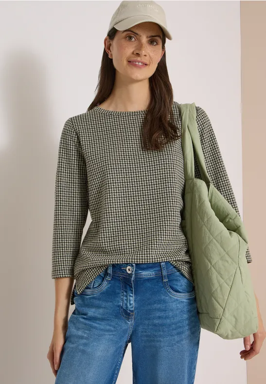 3/4-Arm Shirt im Pepita-Look