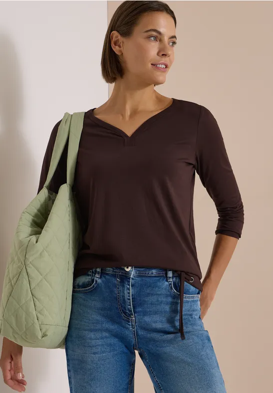 Tuniekshirt met V-hals