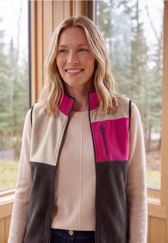 Gilet en polaire au look « color block »