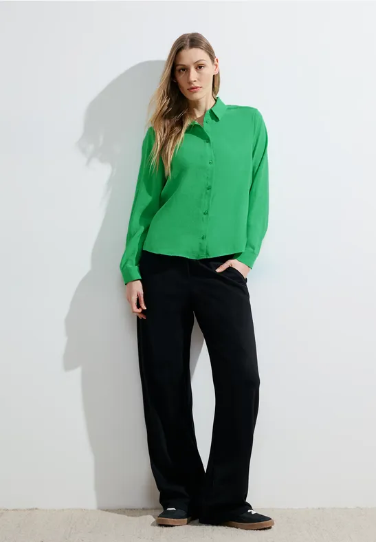 cecil Bluse Hemdkragen Knopfleiste Modal-Polyester Grün
