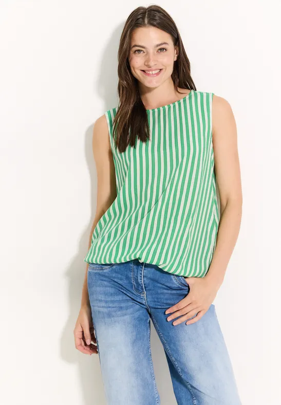 cecil Blusentop Rundhals Schleife elastisch Viskose Grün