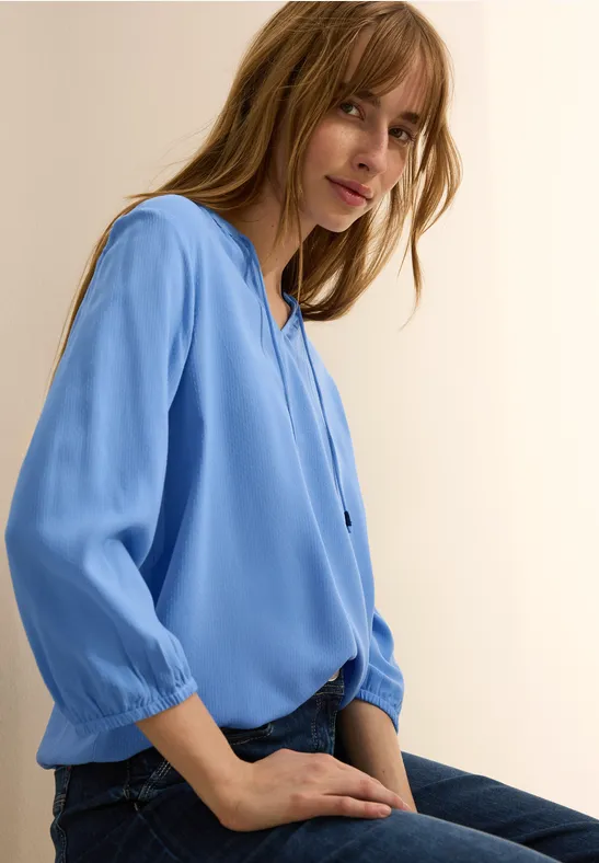 cecil Tunika Unifarbe Viskose Blau