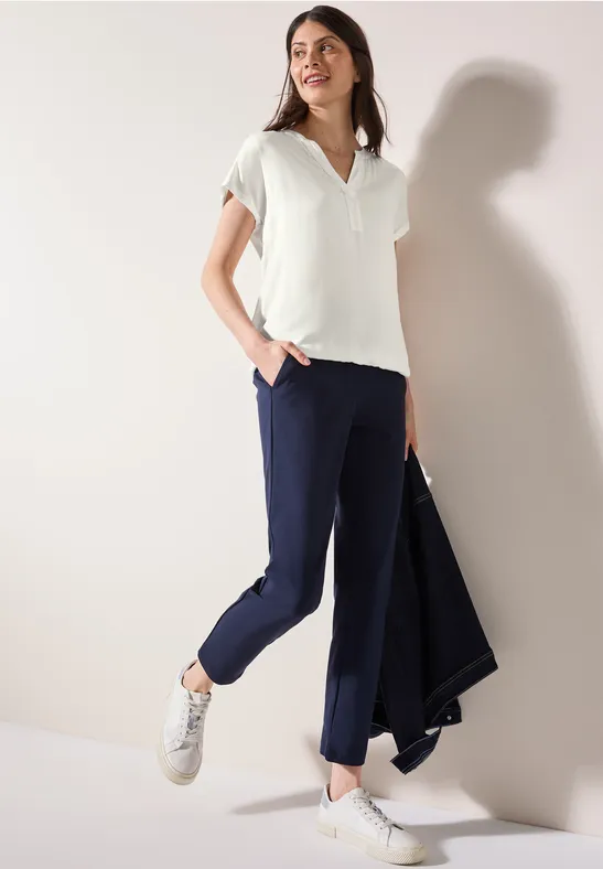 Thumbnail - Cecil Damen Bluse in Unifarbe in Weiß, Gr: S