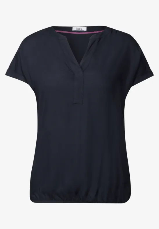 Thumbnail - Cecil Damen Bluse in Unifarbe in Blau, Gr: S