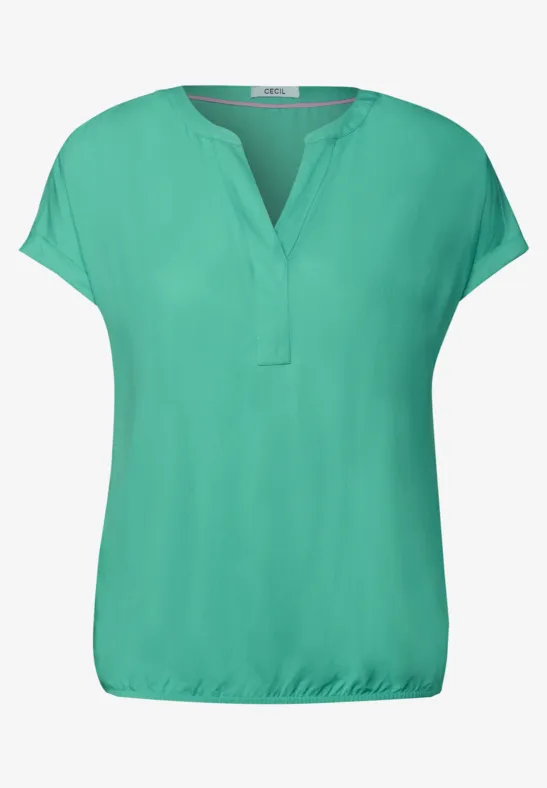 Thumbnail - Cecil Damen Bluse in Unifarbe in Grün, Gr: S