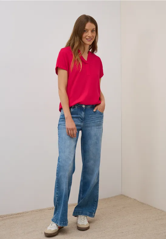 Thumbnail - Cecil Damen Bluse in Unifarbe in Rot, Gr: S