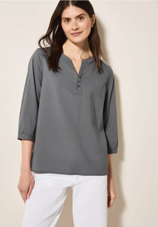 cecil Tunika Knopfleiste Baumwolle Grau