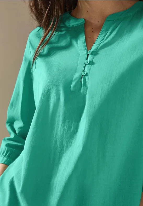 cecil Tunika Schlitzen Ausschnitt 3/4-Ärmel Baumwolle Grün