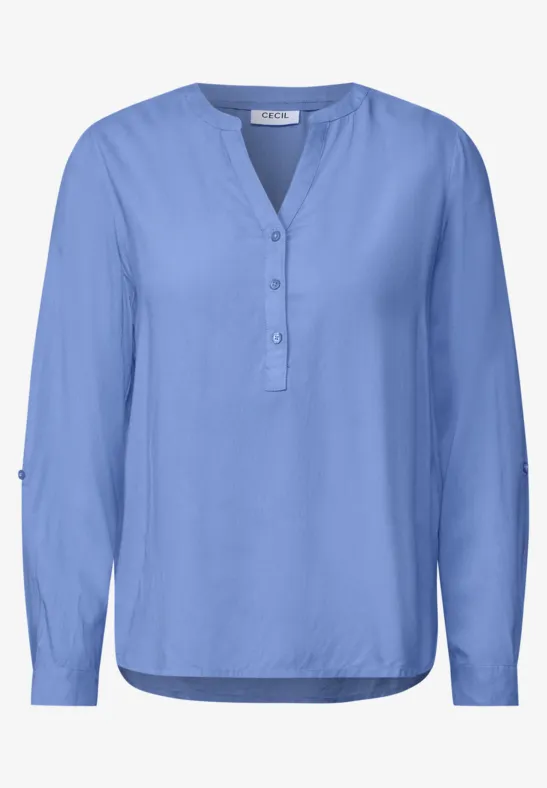 Thumbnail - Cecil Damen Bluse in Unifarbe in Blau, Gr: M
