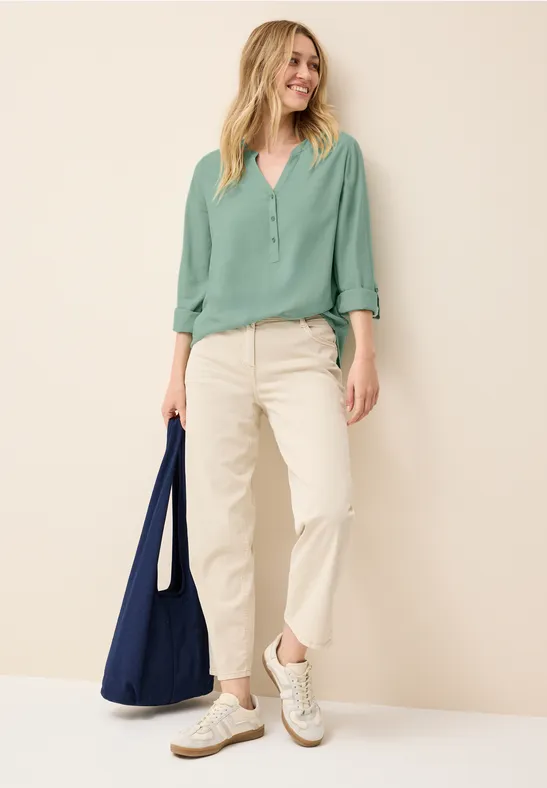 Thumbnail - Cecil Damen Bluse in Unifarbe in Grün, Gr: S