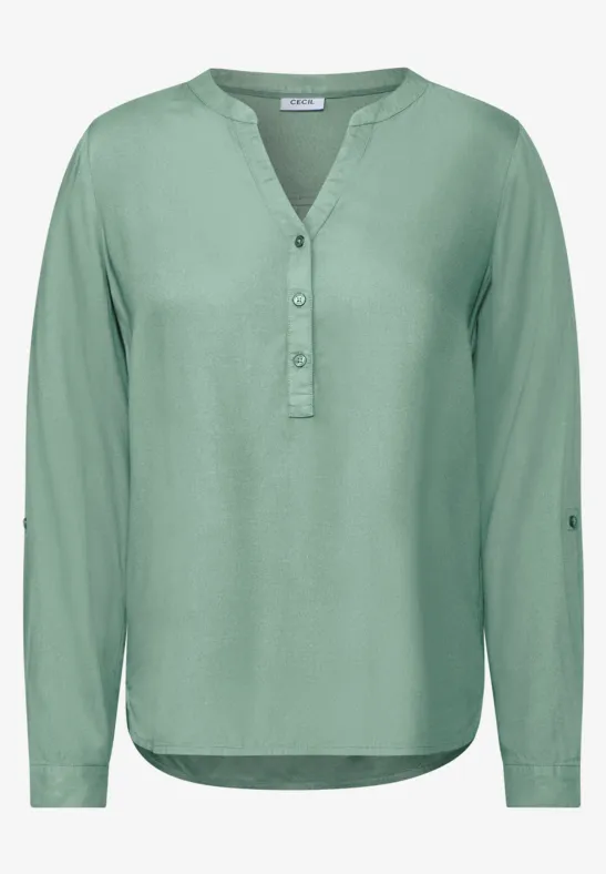 Thumbnail - Cecil Damen Bluse in Unifarbe in Grün, Gr: S