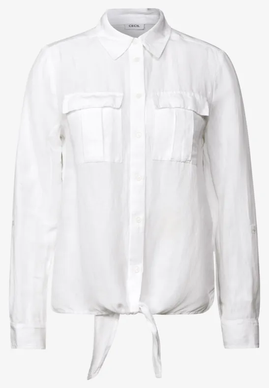 Thumbnail - Cecil Damen Bluse mit Knoten am Saum in Weiß, Gr: XL