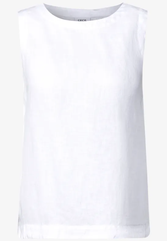 Thumbnail - Cecil Damen Leinen-Top mit Knopfleiste in Weiß, Gr: XS