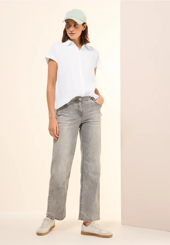 Thumbnail - Cecil Damen Leinen-Hemdbluse in Weiß, Gr: M
