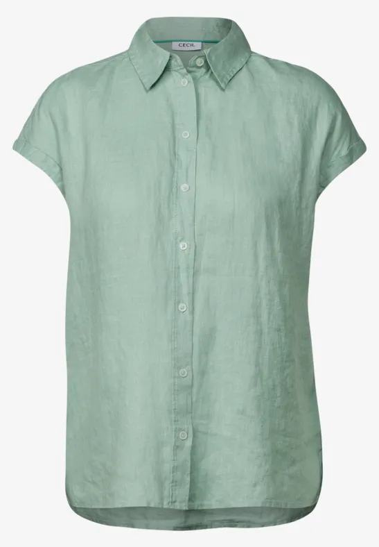 Thumbnail - Cecil Damen Leinen-Hemdbluse in Grün, Gr: XL