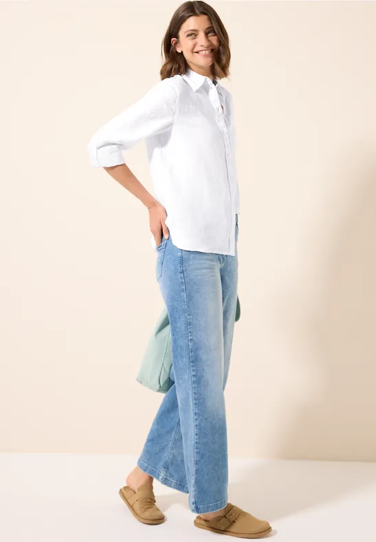 Thumbnail - Cecil Damen Leinen-Hemdbluse in Weiß, Gr: M