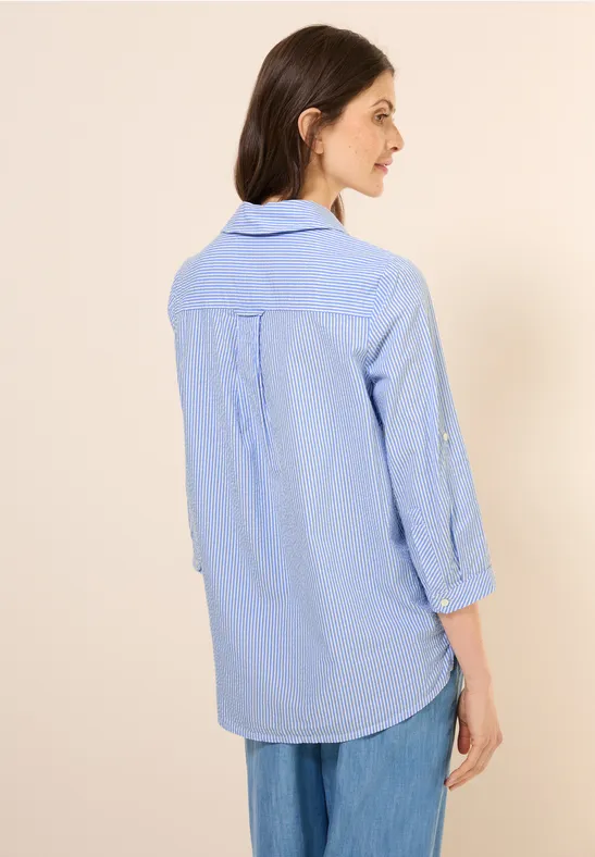 Gestreifte Seersucker Bluse günstig online kaufen