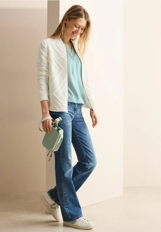 Thumbnail - Cecil Damen Bluse in Unifarbe in Grün, Gr: XL