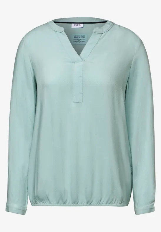 Thumbnail - Cecil Damen Bluse in Unifarbe in Grün, Gr: XL