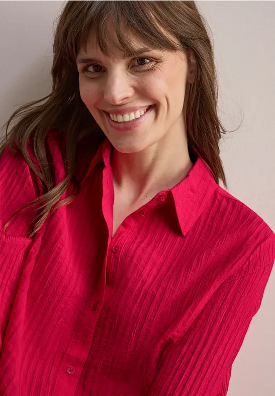 cecil Bluse Kurz Struktur 3/4 Viskose-Nylon Rot