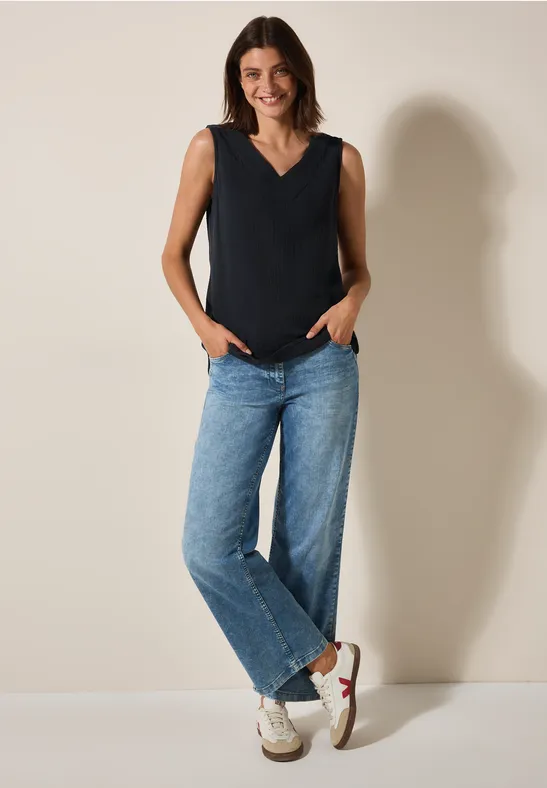 Thumbnail - Cecil Damen Musselin Blusentop in Schwarz, Gr: L