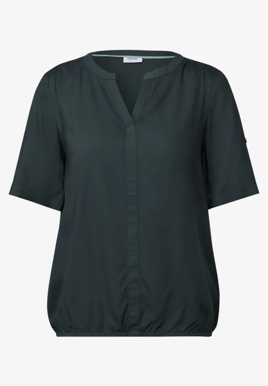 Thumbnail - Cecil Damen Split Neck Viskose-Bluse in Grün, Gr: L
