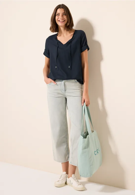 Thumbnail - Cecil Damen Tunika in Unifarbe in Blau, Gr: XL